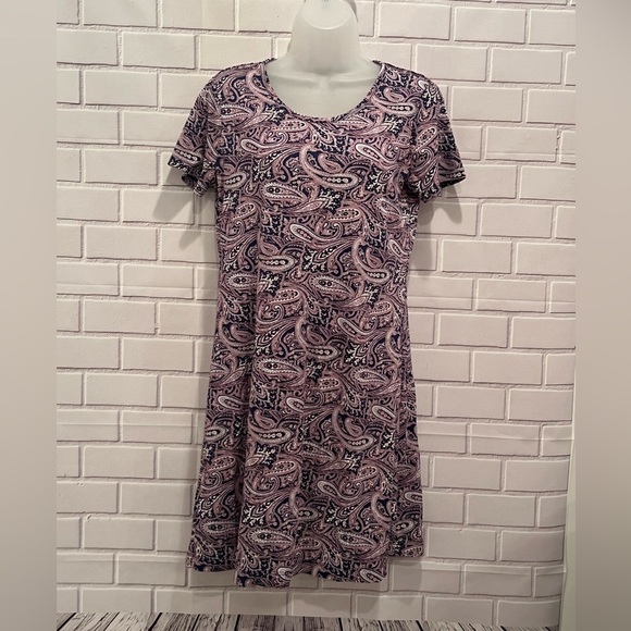 LANDS END short sleeve printed relaxed fit dress/size S - Picture 1 of 6